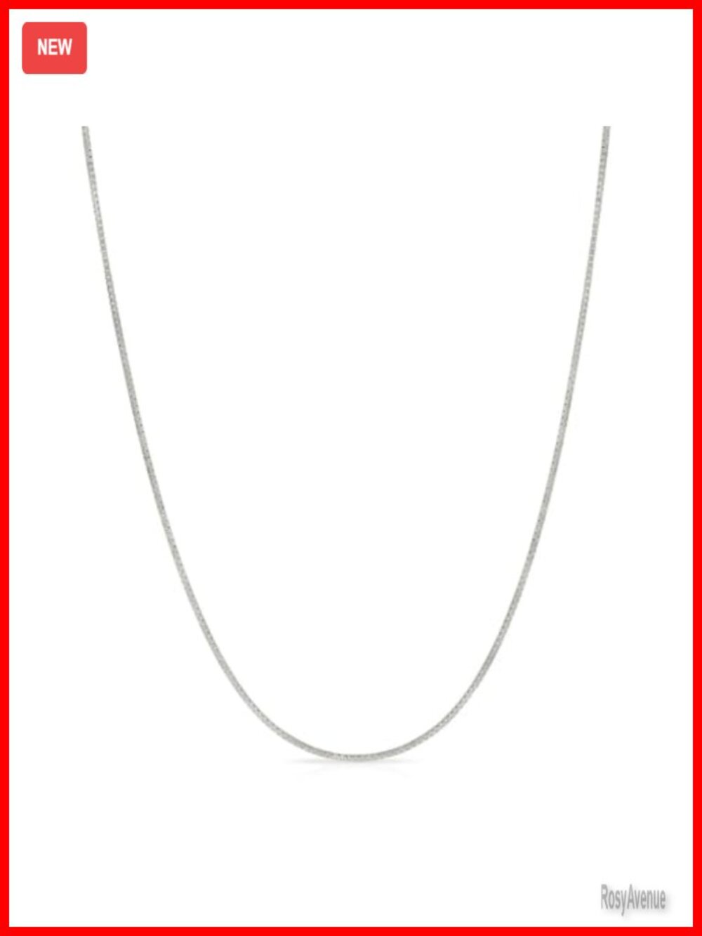 14K Yellow Gold Solid Box Chain Necklace Lobster Clasp 16 Inch